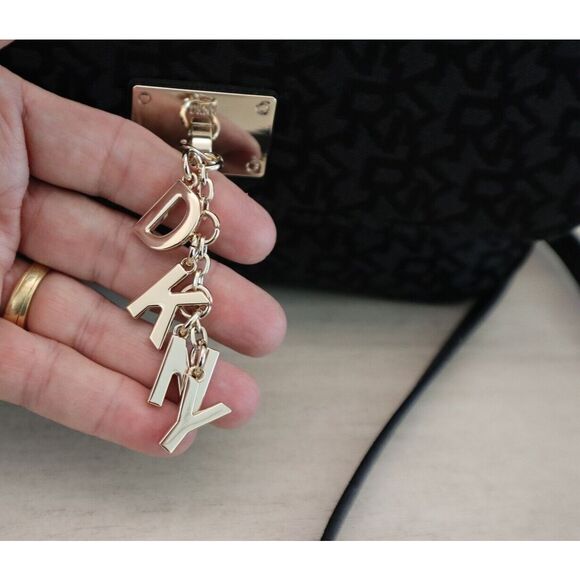 DKNY R313FE83 Women's Black Cleo Jacquard Print Chain Strap Shoulder Bag - Picture 5 of 16